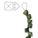 *Czech Pyramid Stud Beads 6mm Jet Red Luster 25/strand