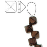 *Czech Pyramid Stud Beads 6mm Jet Purple Luster 25/strand