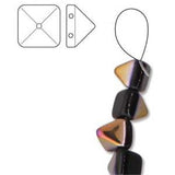 *Czech Pyramid Stud Beads 6mm Jet Sliperit 25/strand