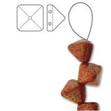 *Czech Pyramid Stud Beads 6mm Coral Lumi Pecan 25/strand