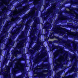 10/0 Czech 3 Cut Seed Beads Silver Lined Royal Blue Hank