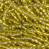 10/0 Czech 3 Cut Seed Beads Silver Lined Yellow Hank