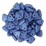 *Czech Triangle Beads 6mm Metallic Suede Blue 9g