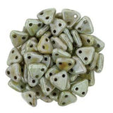 *Czech Triangle Beads 6mm Luster Green 9g