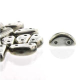 *Czech Half Moon Beads Crystal Labrador Full 50/strand