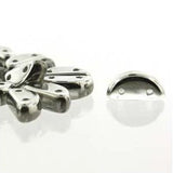 *Czech Half Moon Beads Crystal Labrador 50/strand