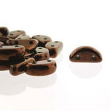 *Czech Half Moon Beads Jet Bronze 50/strand