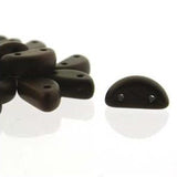 *Czech Half Moon Beads Jet Matte Vega 50/strand