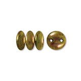 *Czech Lentil Beads Chartreuse Bronze Picasso 50/strand
