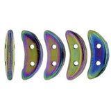 *Czech Crescent Beads Jet Iris Purple 5g Vial