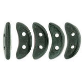 *Czech Crescent Beads Metallic Suede Dark Forest 5g Vial