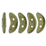 *Czech Crescent Beads Metallic Suede Gold 5g Vial