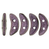 *Czech Crescent Beads Metallic Suede Pink 5g Vial