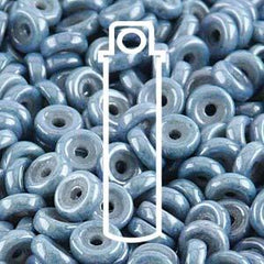 *Czech Wheel Beads Chalk Blue Luster 19g/vial