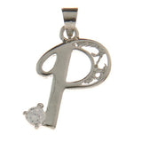 *Letter P Rhinestone Pendant 24x13mm Each