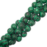 Malachite Beads 10-10.5mm Round (Synthetic) 15-16" Strand