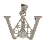 *Letter W Rhinestone Pendant 20x19mm Each