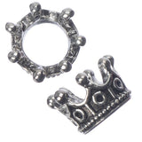 Crown Bead Caps 7x11mm Antique Silver 5/pk