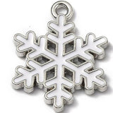 Snowflake Enamel Pendant 20x16mm 5/pk
