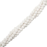 Lava Rock White Beads 4mm Round (NaturalBleached) 15-16" Strand