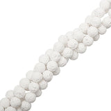 Lava Rock White Beads 6mm Round (Natural/Bleached) 15-16" Strand