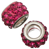 European Rhinestone Beads 12mm Rose 5/pk