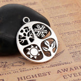 Four Seasons Pendant 1.1″ Antique Silver 5/pk