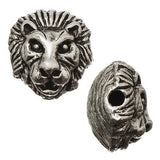 Metal Lion Beads 12x13mm Antique Silver 5/pk