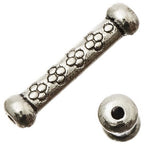 Metal Bugle Tube  Beads 22mm Antique Silver 10/pk