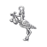 Stork Metal Pendant 23x17mm 5/pk