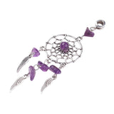 3 5/8" Dream Catcher Amethyst Gemstone Pendant 1/pk