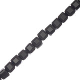 Chinese Crystal Cube 6mm Black 21" Strand