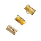 10mm Gold Ribbon Ends 10/pk