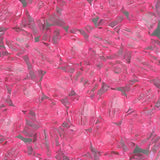 6mm Plastic Facetted Beads 1080/pk - Pink