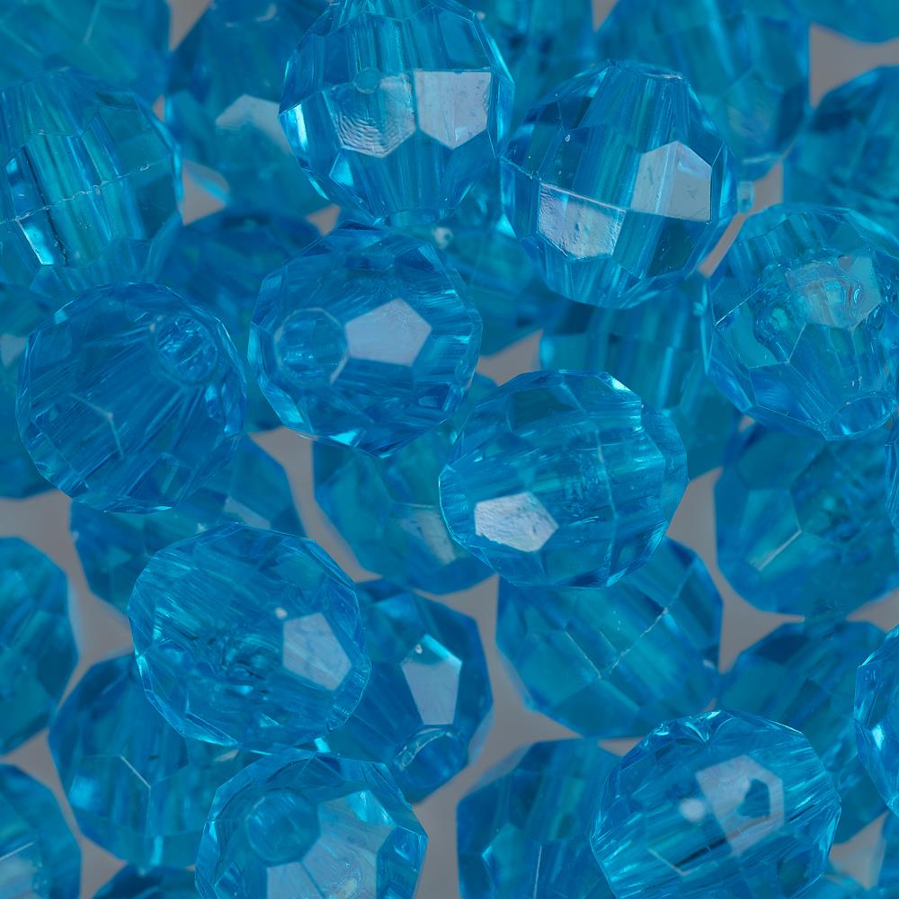 8mm Plastic Facetted Beads 900/pk - Turquoise