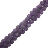 Amethyst Frosted Beads 6mm Round (Natural) 15-16" Strand