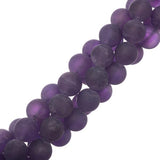 Amethyst Frosted Beads 10mm Round (Natural) 15-16" Strand