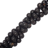 Black Tourmaline Beads 8mm Round (Natural) 15-16" Strand