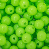 Round Plastic Beads 6mm Opaque Neon Green Yellow 100/pk