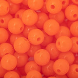 Round Plastic Beads 6mm Opaque Neon Orange 100/pk
