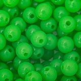 Round Plastic Beads 6mm Opaque Neon Green 100/pk