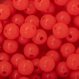 Round Plastic Beads 6mm Opaque Neon Coral 100/pk