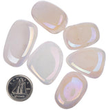Rose Quartz Rainbow Aura Tumbled Stone - Each