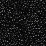 15/0 Miyuki Seed Beads #0401 Opaque Black 8.2g