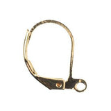 Boucles d'oreilles plaquées or 18 carats avec levier arrière 16 mm 12/pk