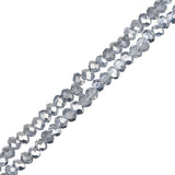 Crystal Lane Rondelle 1.5x2.5mm Tr Half Silver Iris 2x7" Strands