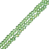 Crystal Lane Rondelle 1.5x2.5mm Transparent Green AB 2x7" Strands