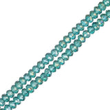 Crystal Lane Rondelle 1.5x2.5mm Transparent Dark Green AB 2x7" Strands