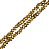 Crystal Lane Rondelle 1.5x2.5mm Opaque Gold Iris 2x7" Strands