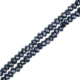 Crystal Lane Rondelle 1.5x2.5mm Op Gunmetal Luster 2x7" Strands